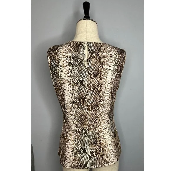 *CALVIN KLEIN* Pleated Sleeveless Blouse - Picture 5 of 11